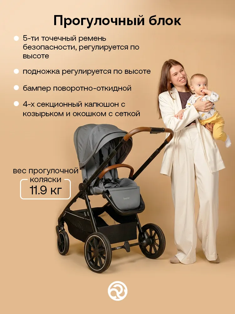 Коляска 2 в 1 Bumprider Atlas, большая люлька, пружинная амортизация
