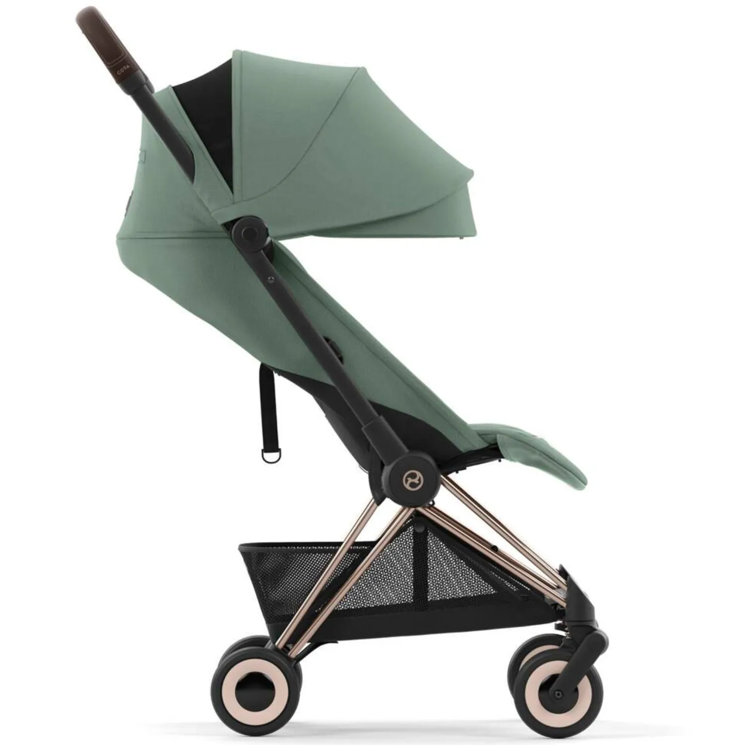 Коляска прогулочная Cybex Coya шасси Rosegold с дождевиком и бампером