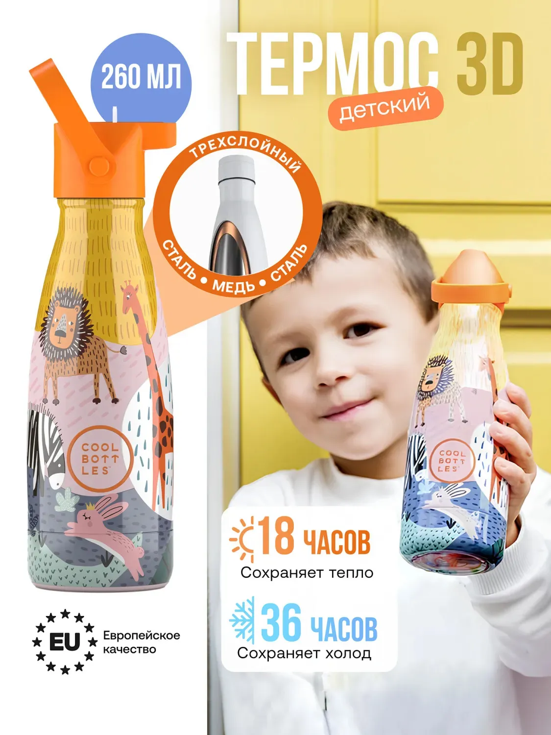 Термос–термобутылка Cool Bottles Kids 260мл