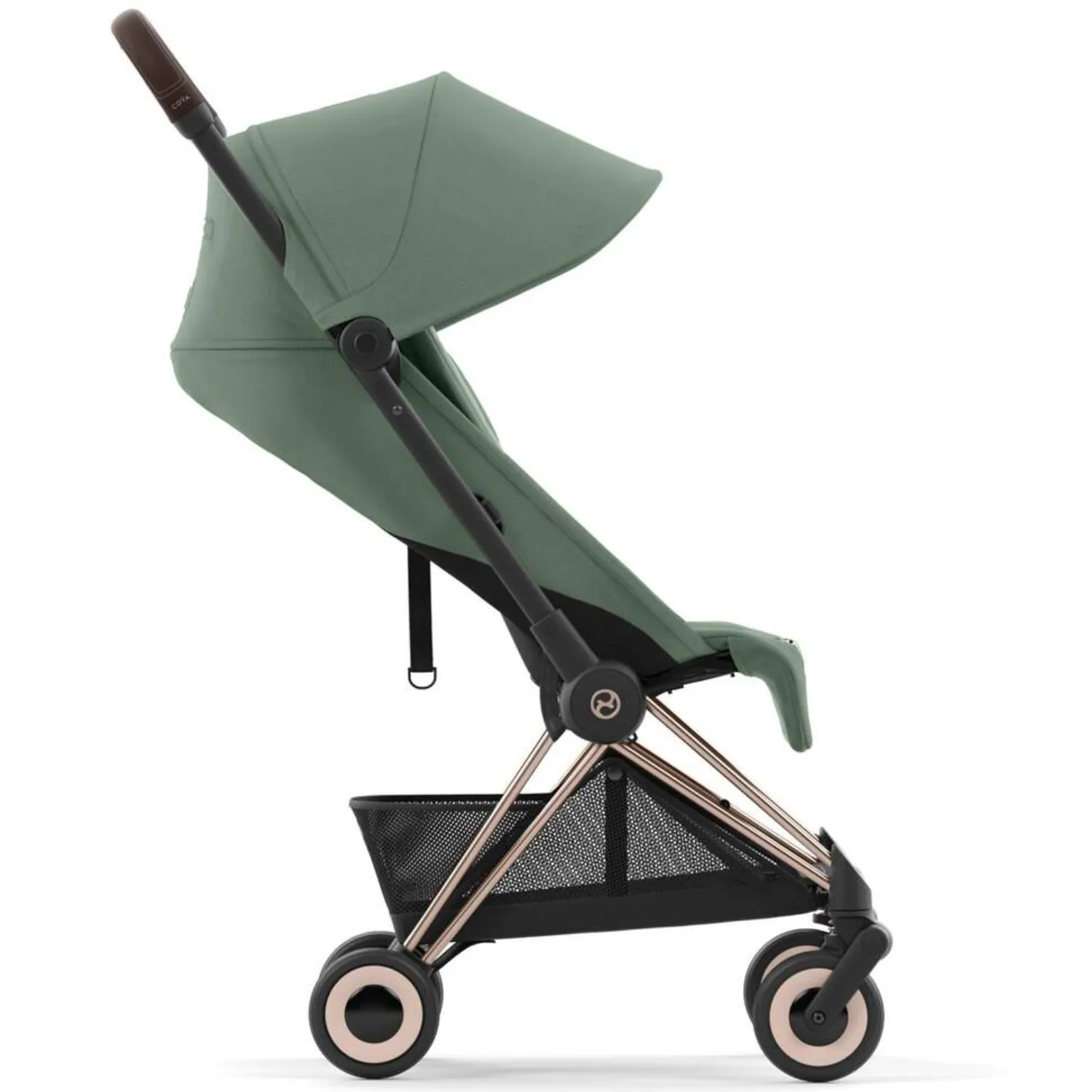 Коляска прогулочная Cybex Coya шасси Rosegold с дождевиком и бампером