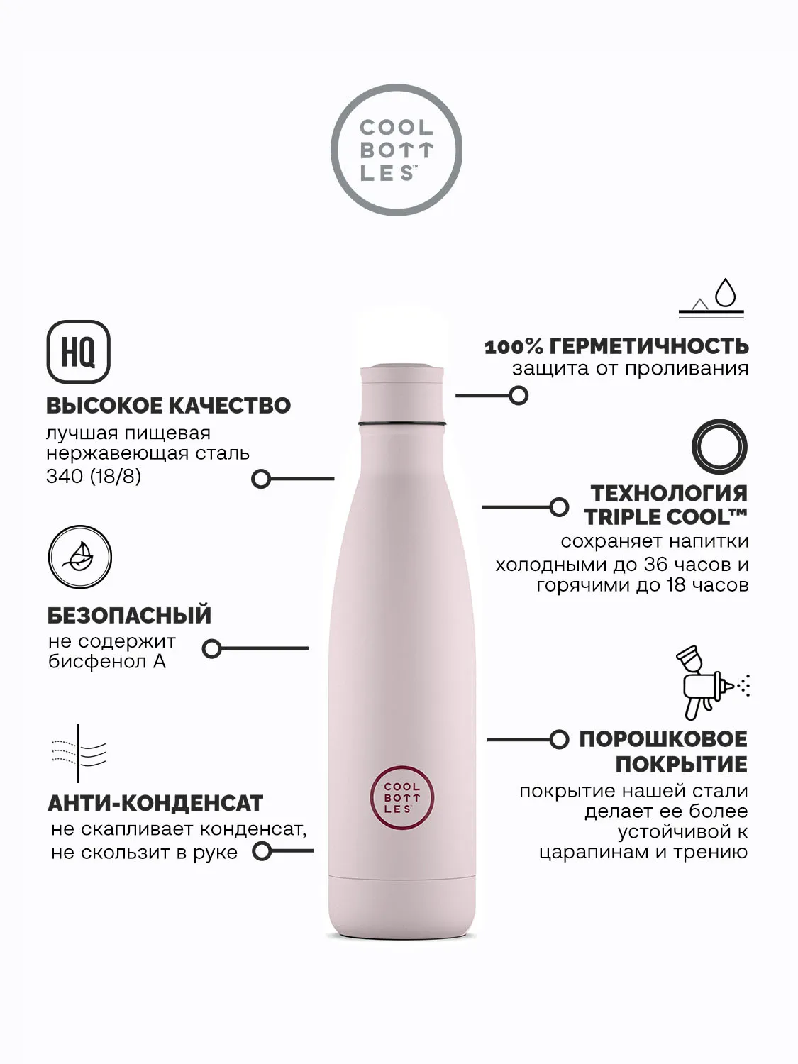 Термос–термобутылка Cool Bottles 500мл