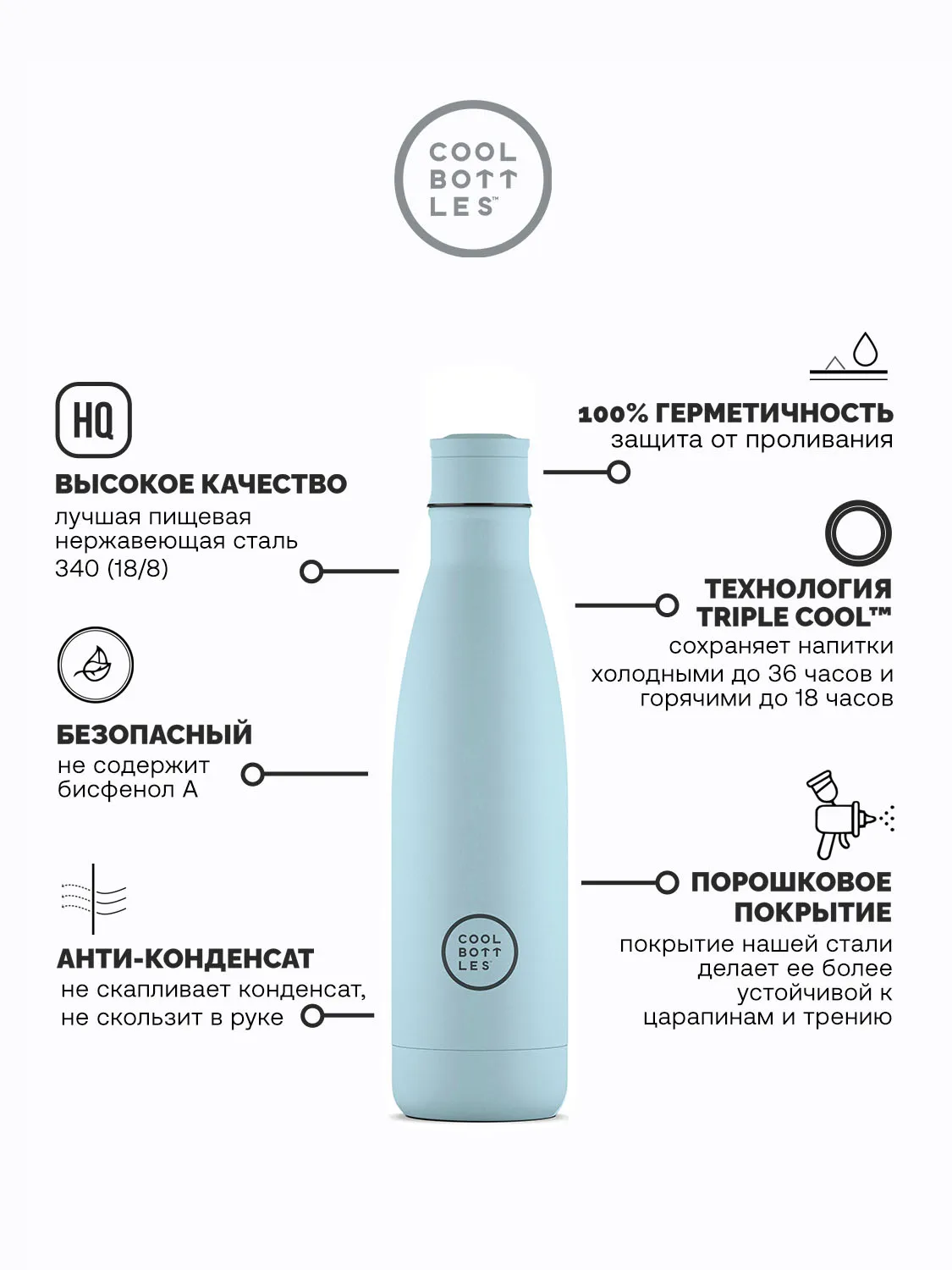 Термос–термобутылка Cool Bottles 500мл