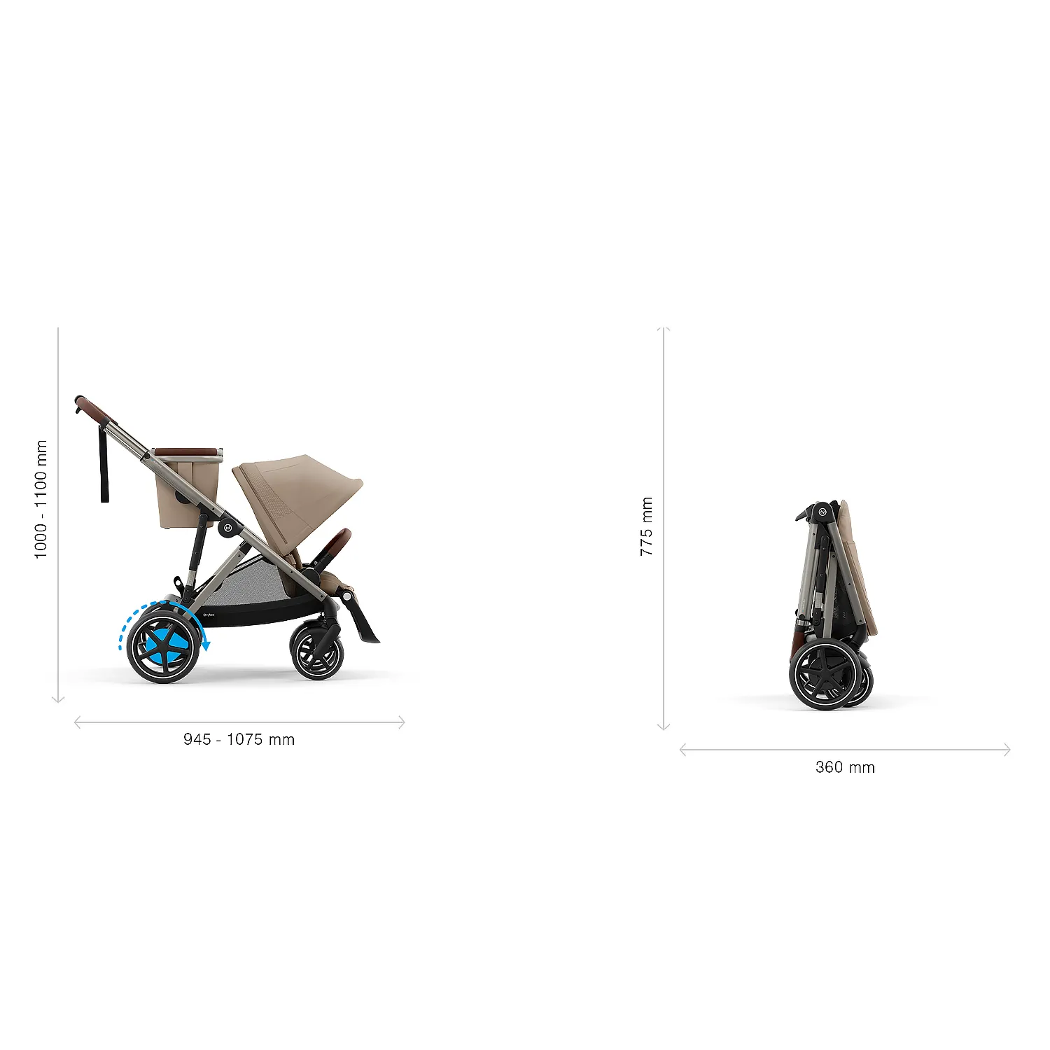 Коляска прогулочная Cybex E-Gazelle S с корзиной