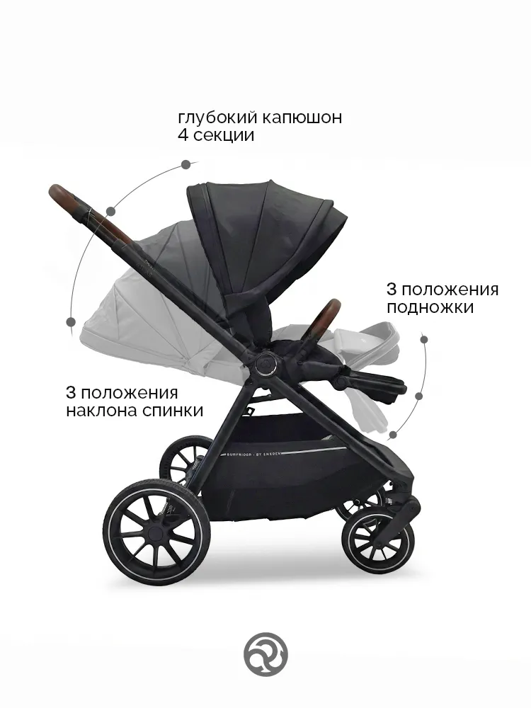Коляска 2 в 1 Bumprider Atlas, большая люлька, пружинная амортизация