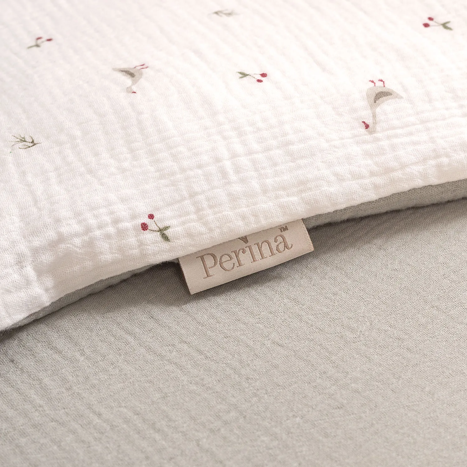 Комплект постельного белья Perina Muslin 3 предмета 120х60 Гуси/шалфей