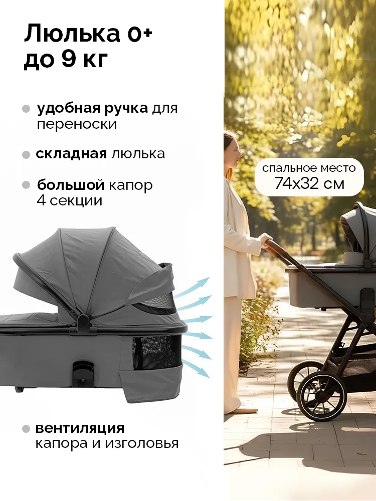 Коляска 2 в 1 Bumprider Atlas, большая люлька, пружинная амортизация