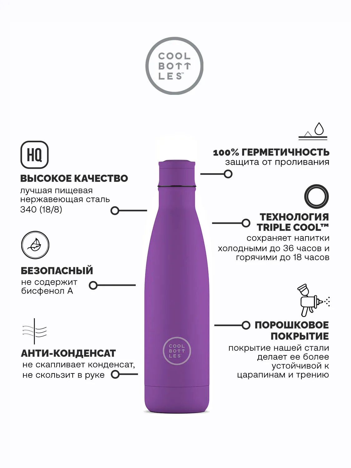 Термос–термобутылка Cool Bottles 500мл