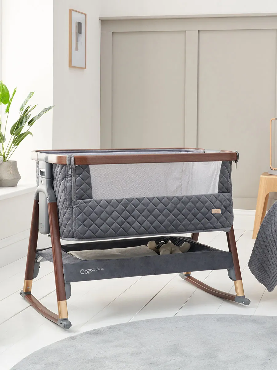 Колыбель Tutti Bambini CoZee Luxe Walnut/Slate с колесами 211208/6581   Качалка Walnut 211266/65
