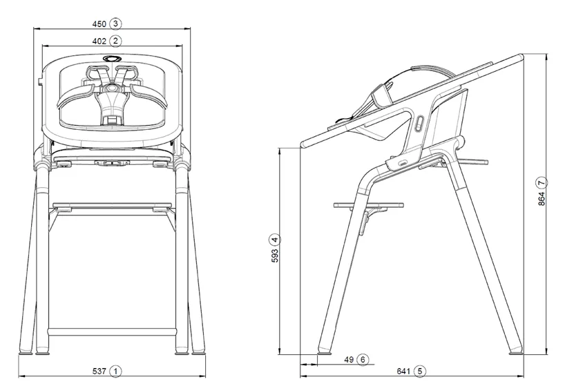 Растущий стул для кормления Bugaboo Giraffe base