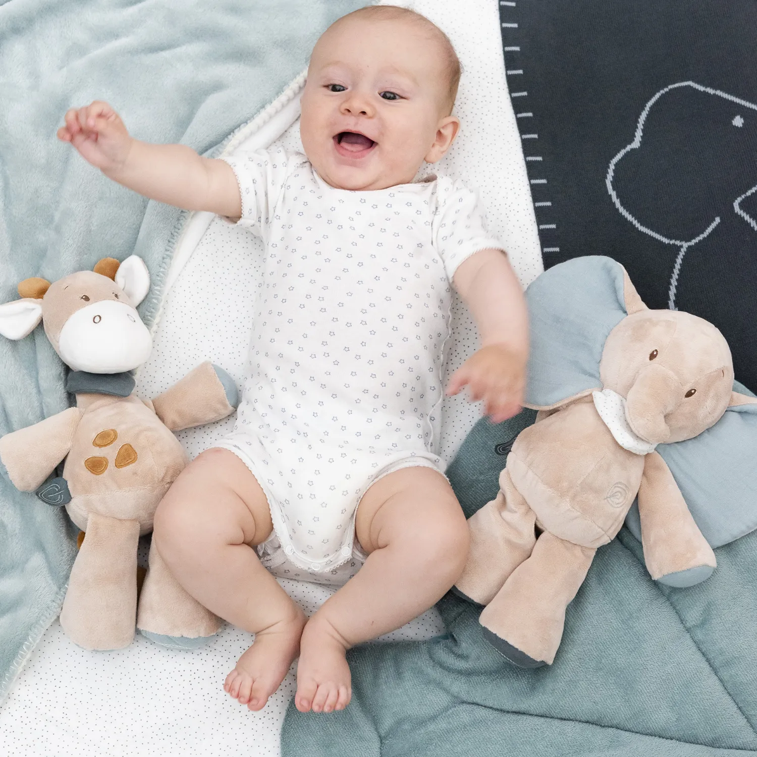 Игрушка мягкая Nattou Rattle звуковая