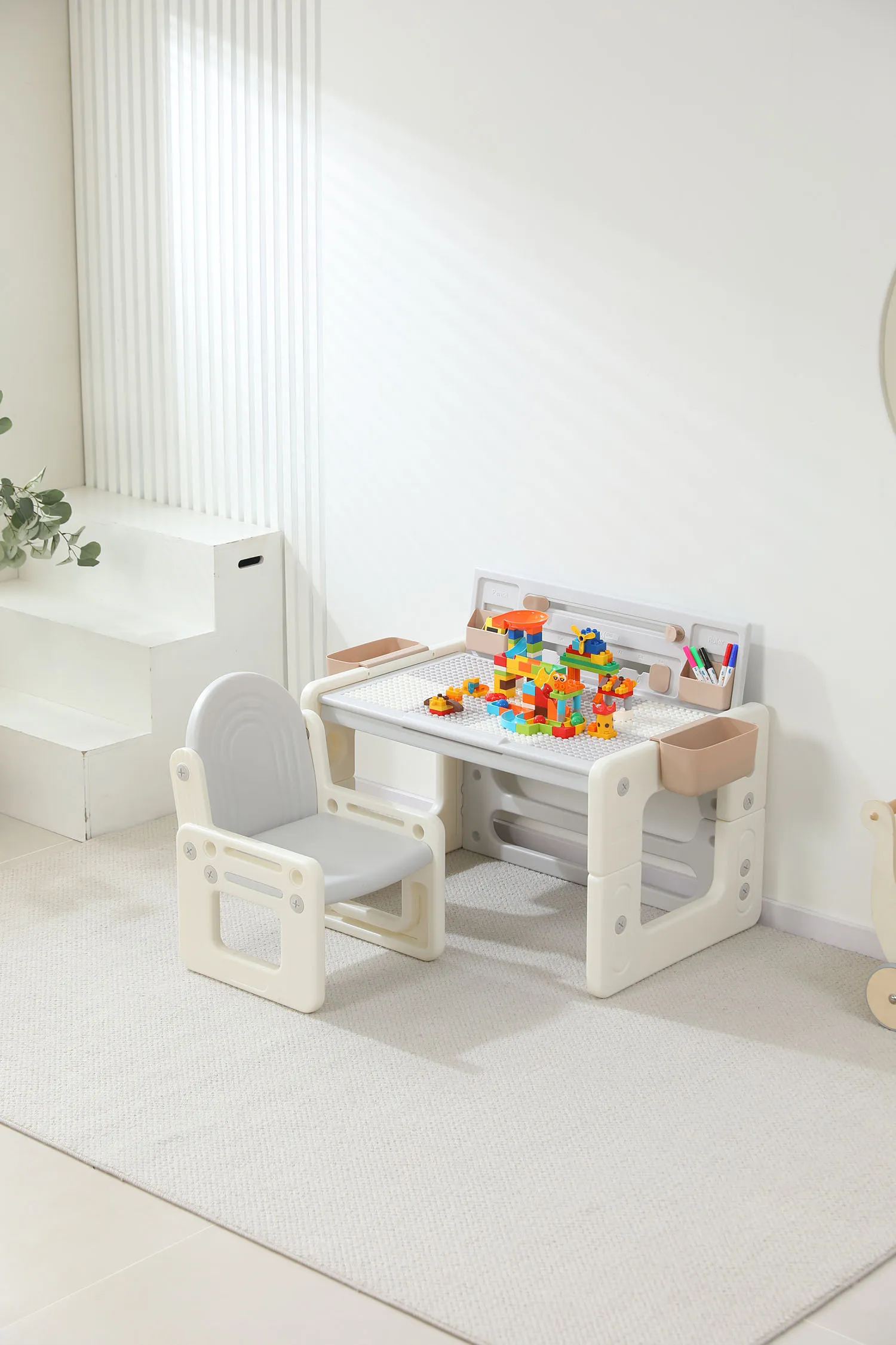 Стол со стульчиком 4 в 1 детский развивающий UNIX Kids Camel PPT4IN1CL Витрина