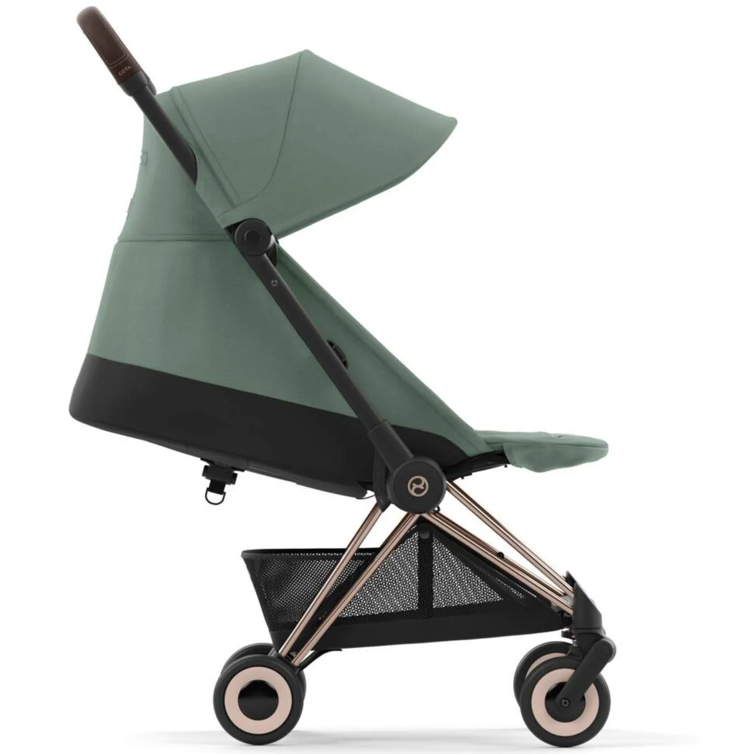 Коляска прогулочная Cybex Coya шасси Rosegold с дождевиком и бампером