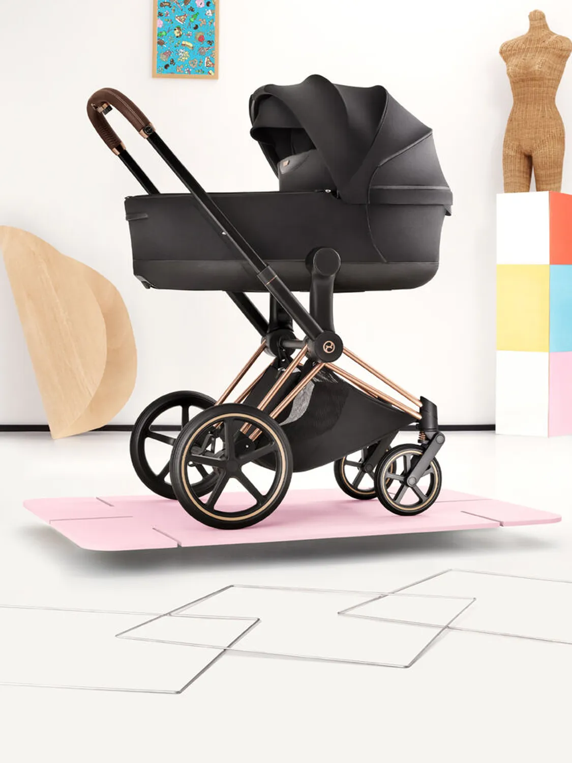 Коляска 2 в 1 Cybex Priam 5 Style шасси Rosegold
