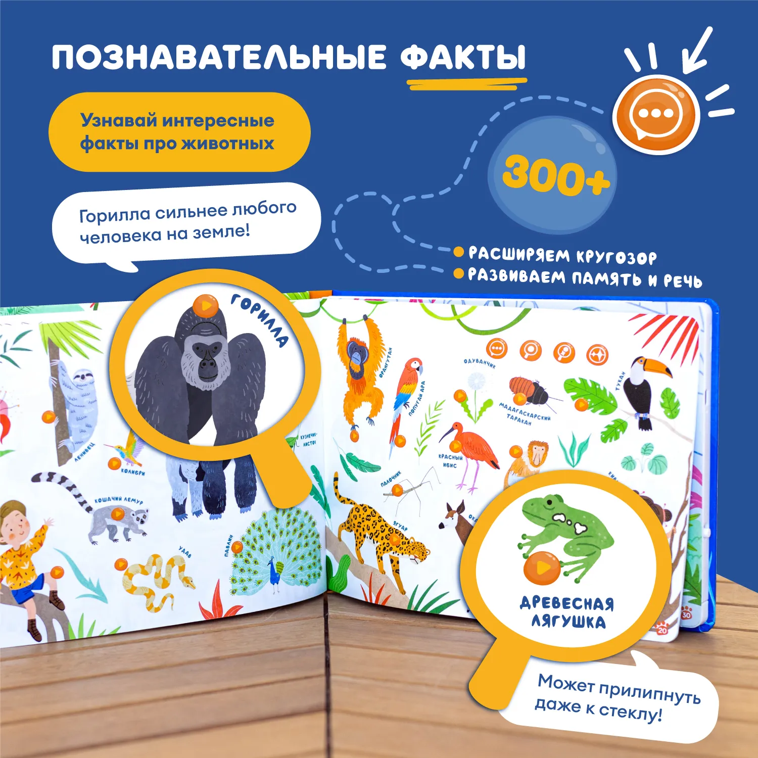 Книга интерактивная Abumba Fingerbook «Какие бывают животные»
