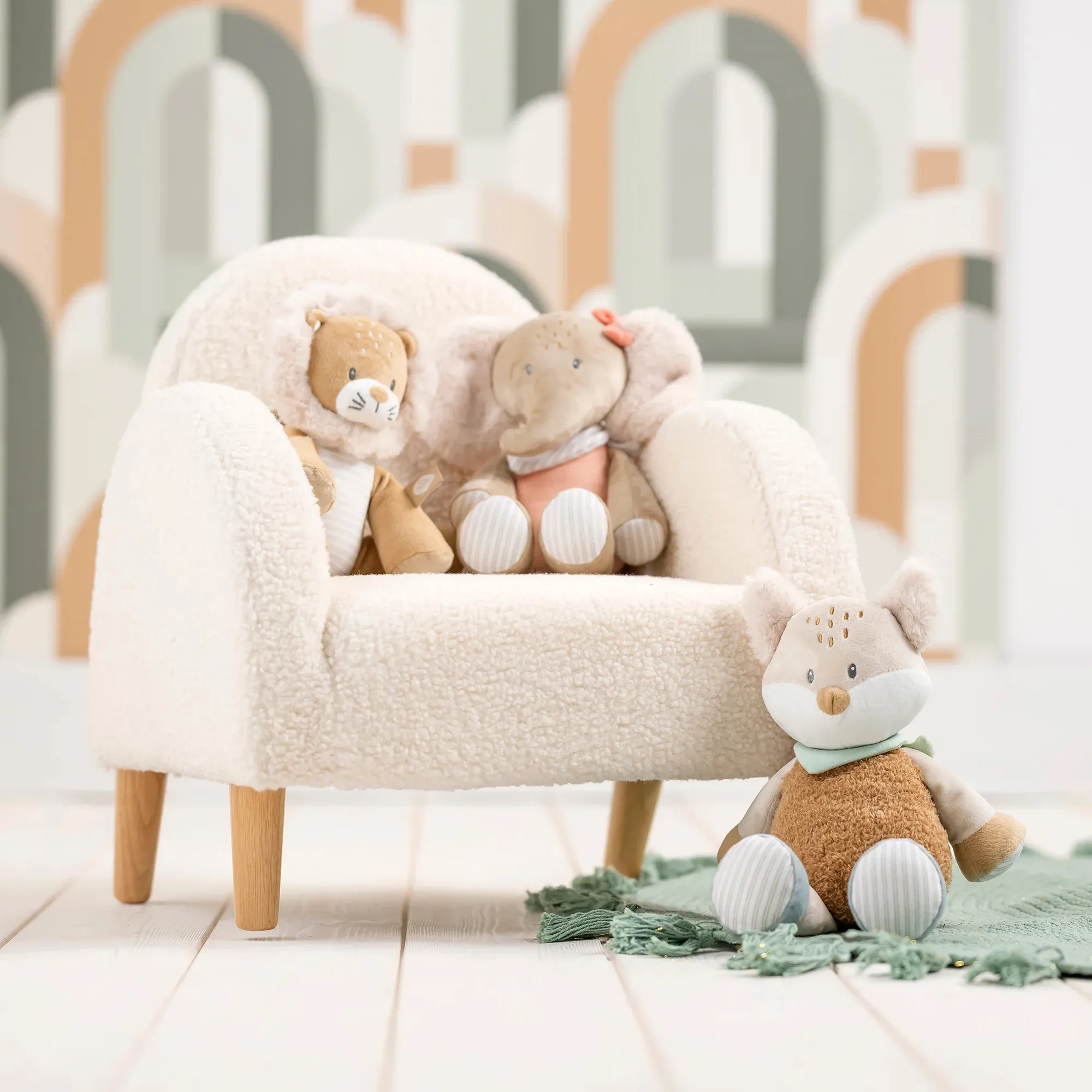 Игрушка мягкая Nattou Soft toy FLO, ERNEST & OLI Лев 682015