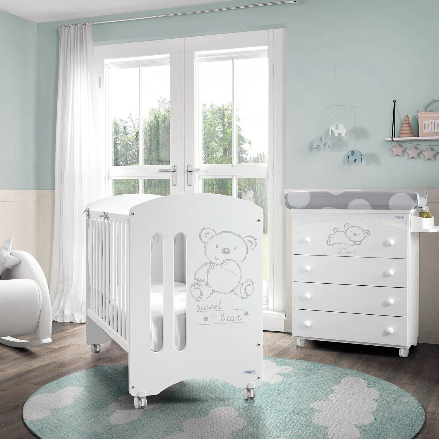 Кровать приставная Micuna Sweet Bear 120*60 с матрацем CH-620