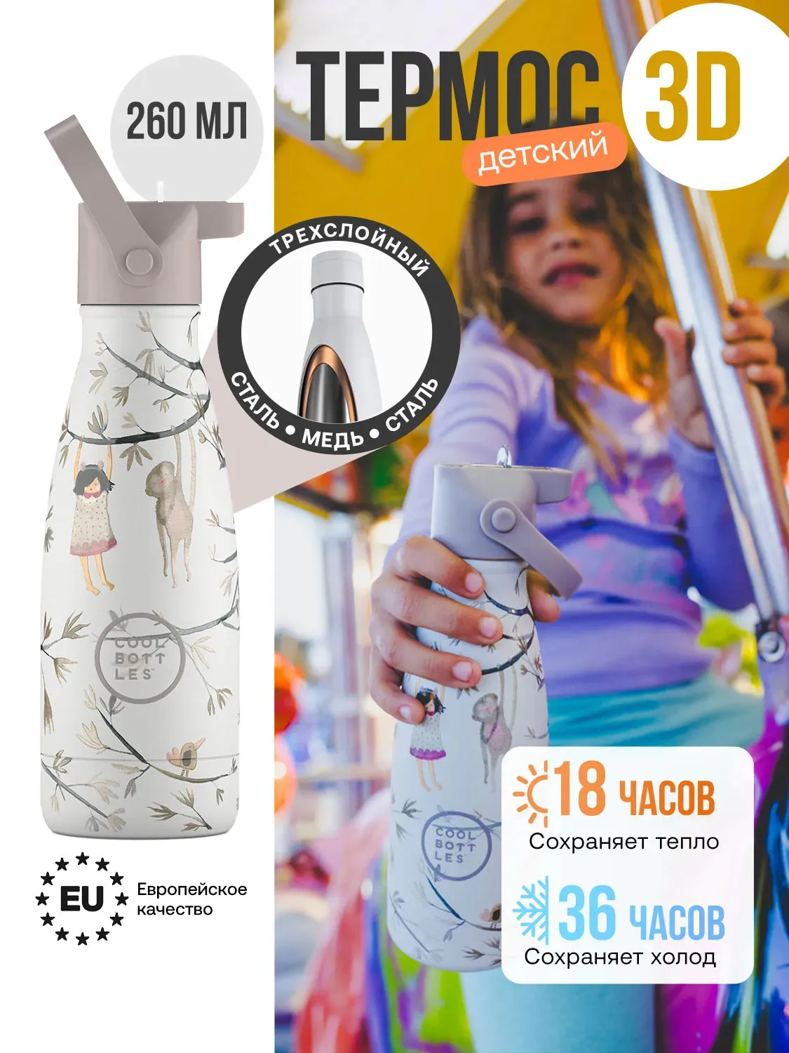 Термос–термобутылка Cool Bottles Kids 260мл