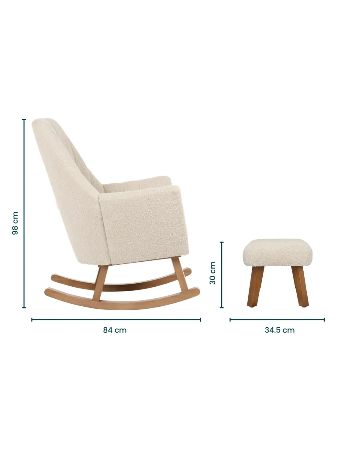 Кресло-качалка Tutti Bambini Jonah Luxe с пуфом для ног Mushroom 211988/MUS с полозьями