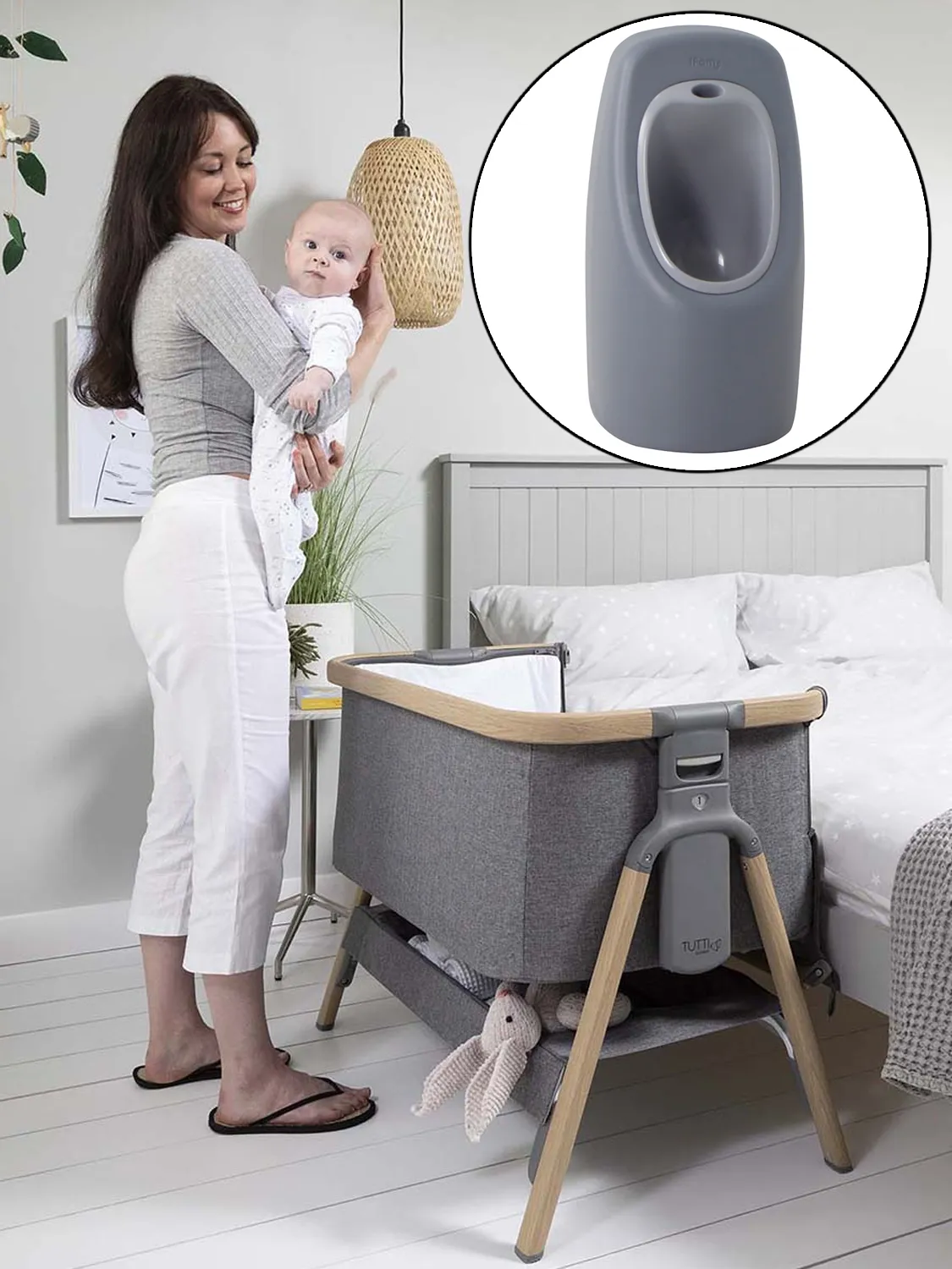 Колыбель Tutti Bambini CoZee Oak and Charcoal 211205/3590 + Писсуар iFam серый IF-155-ED-SUB-DG