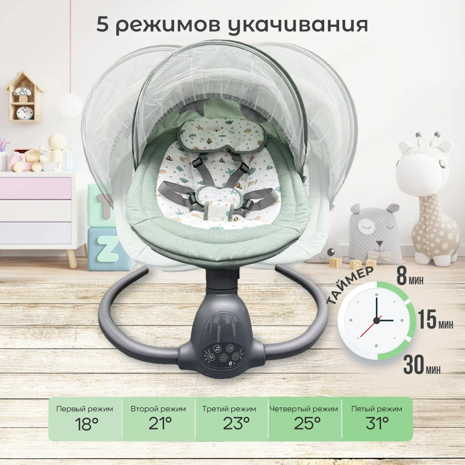 Качели детские Fiorellino mint BSN001 ПУ