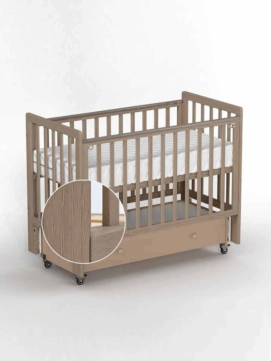 Кровать ANTEMI Classic Sleep Premium 120х60 с ящиком-маятником капучино НИК 24