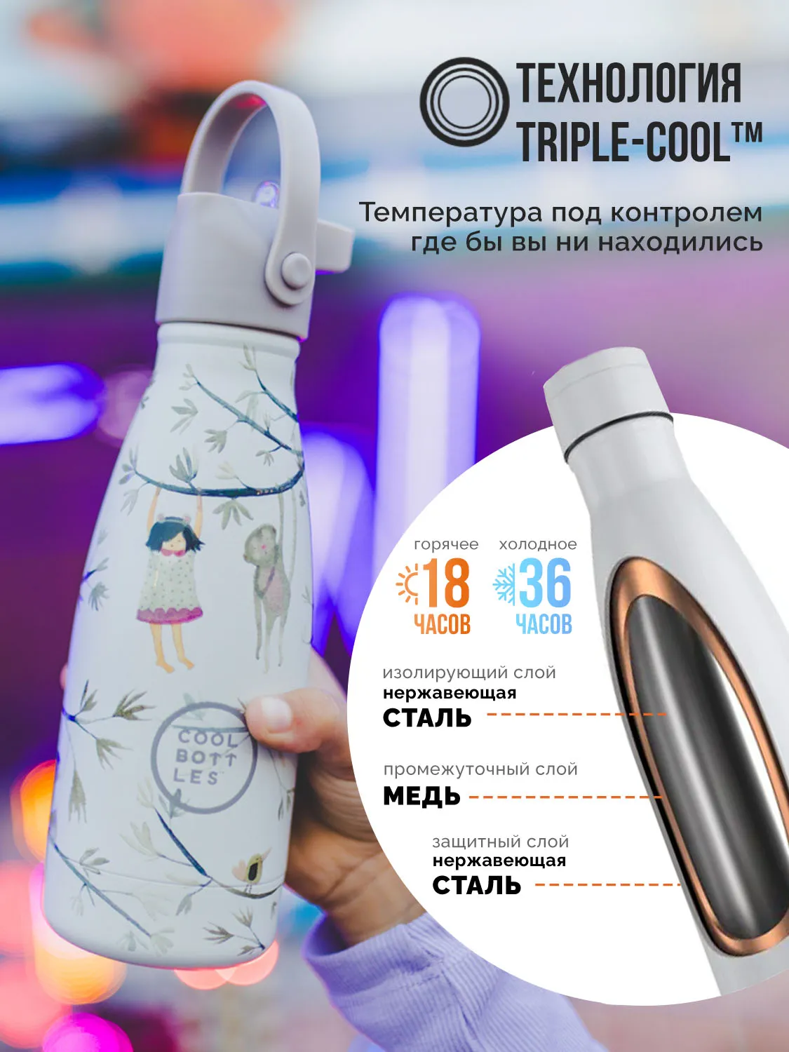 Термос–термобутылка Cool Bottles Kids 260мл