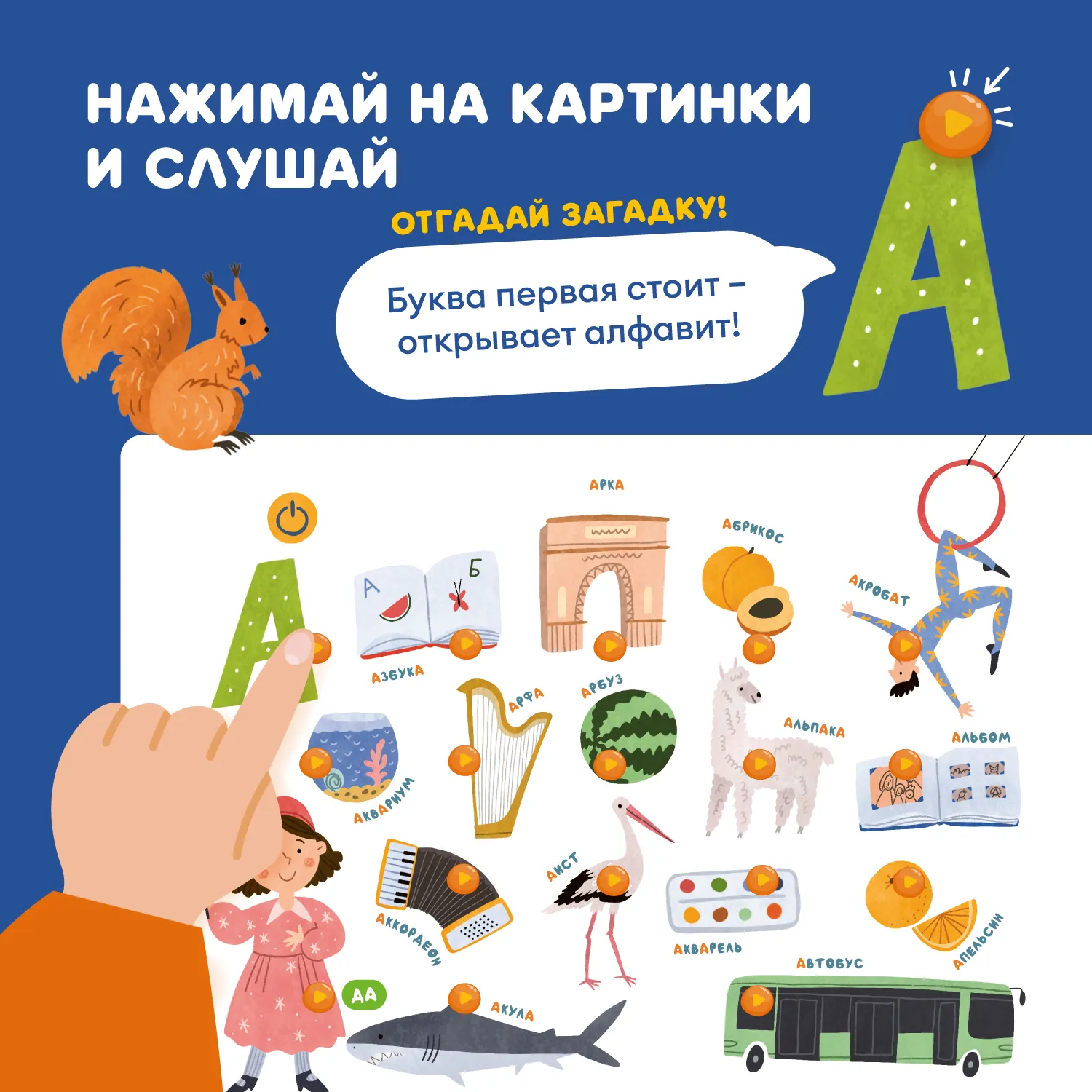 Книга интерактивная Abumba Fingerbook «Азбука»