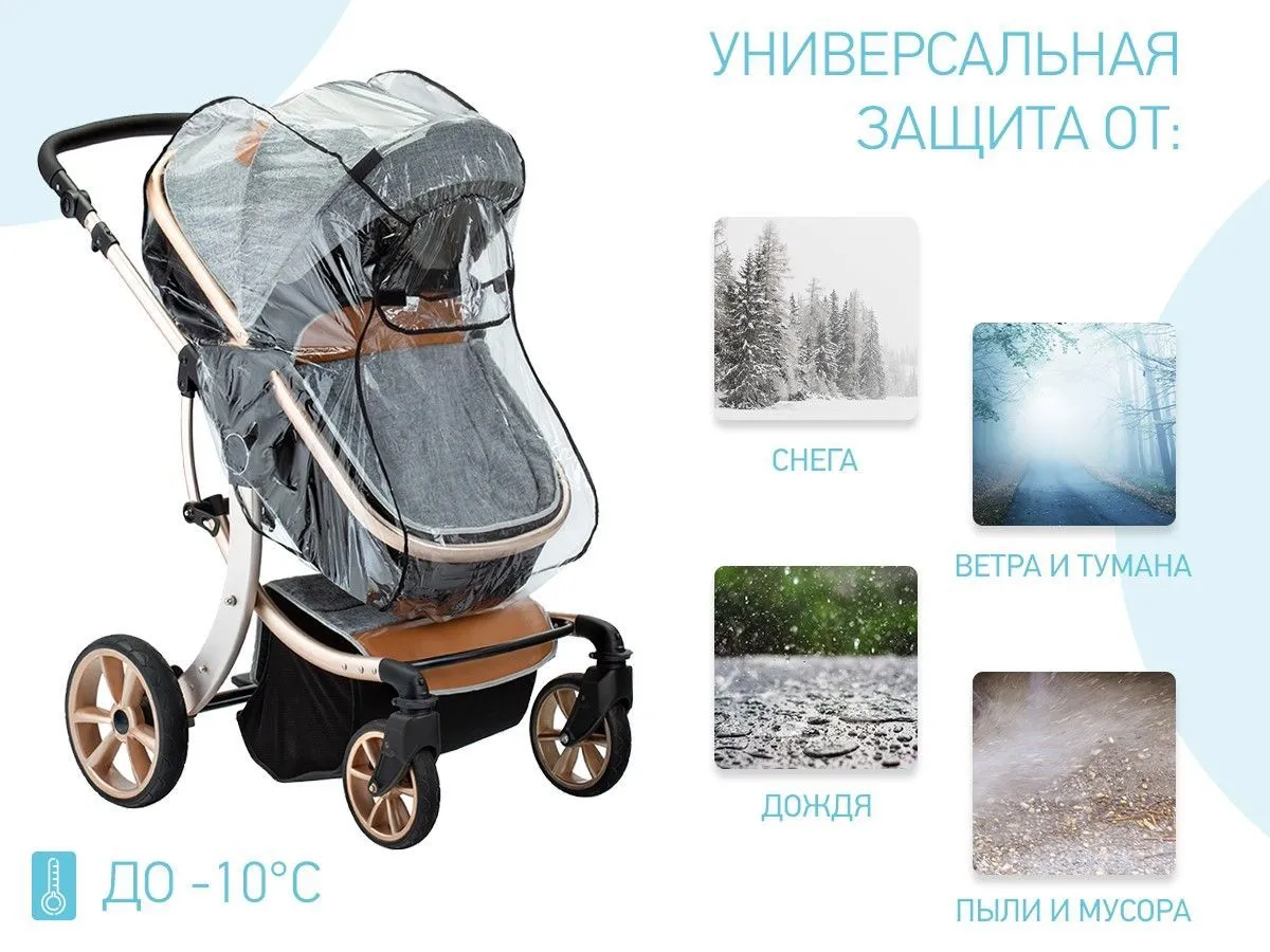 Дождевик Roxy-Kids на коляску универсальный в сумке RRC-001