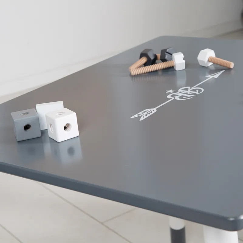 Комплект детской мебели ROBA Rock Star Baby: стол + 2 стульчика, серый/белый 450019RS3