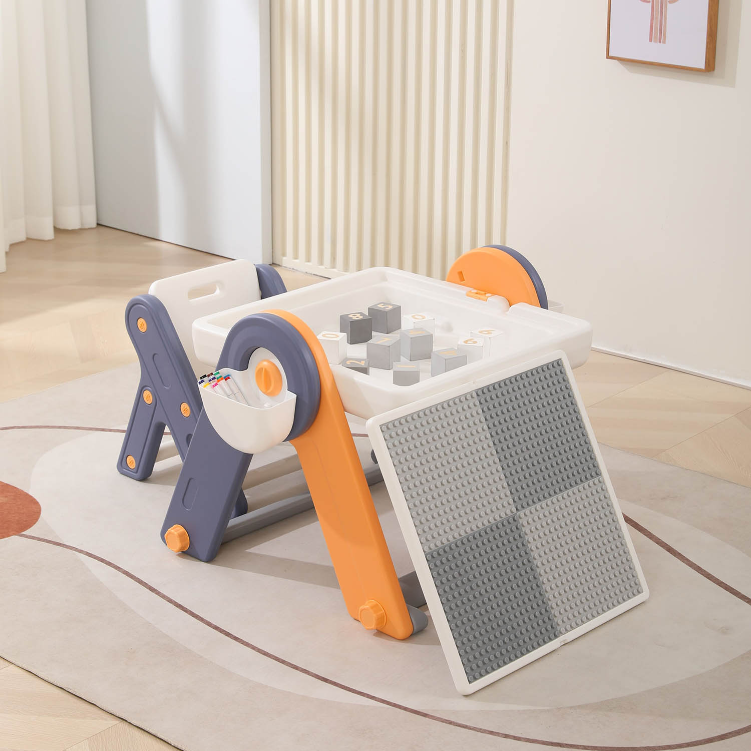 Стол со стульчиком 4 в 1 детский развивающий UNIX Kids Yellow PPT4IN1YEL
