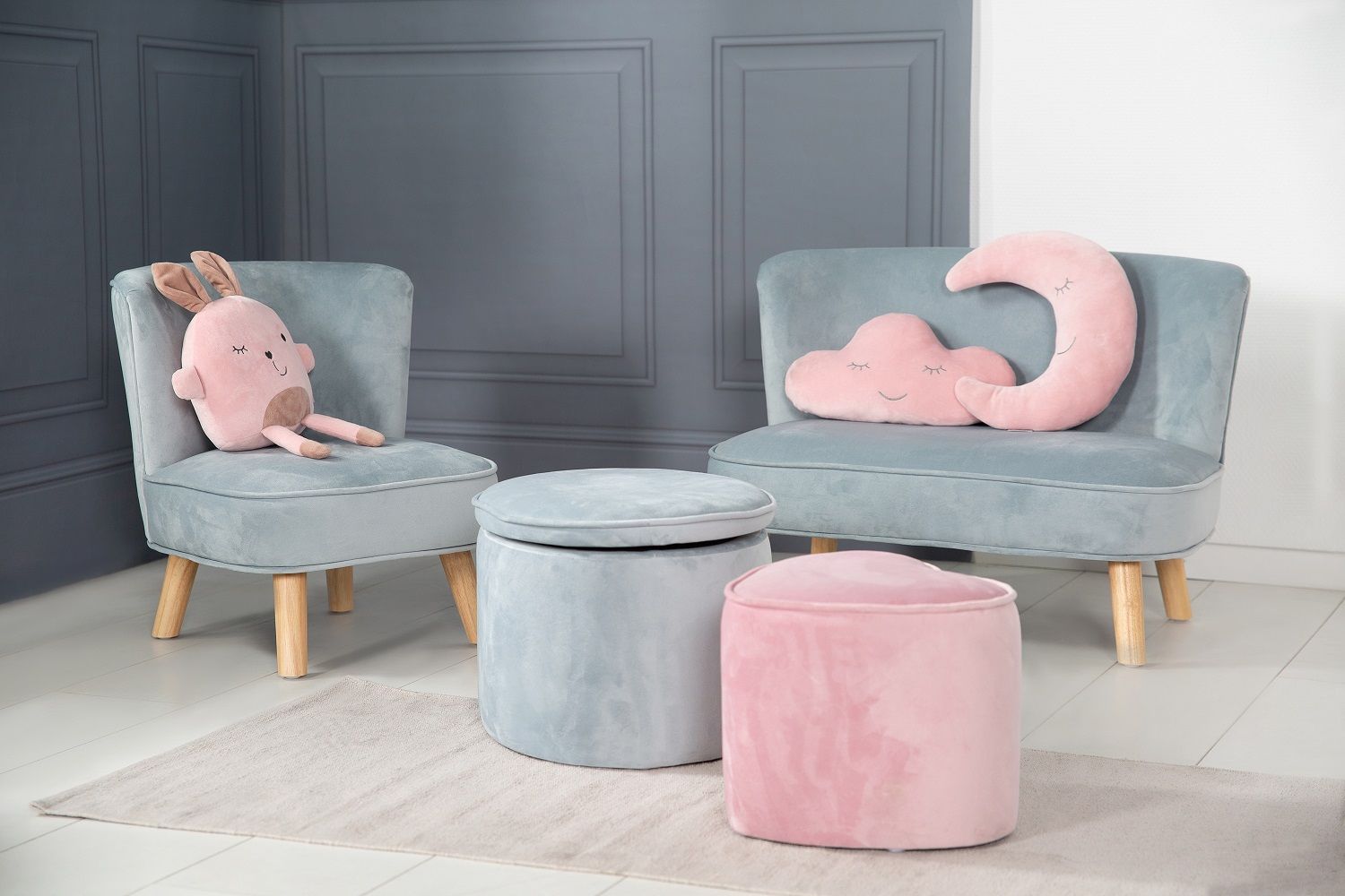 Детский велюровый овальный пуфик Roba Lil Sofa