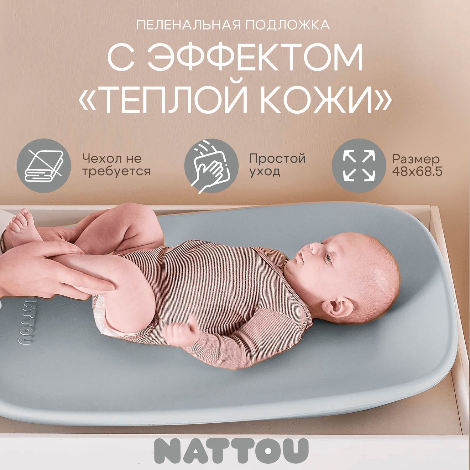 Инновационный пеленальный матрасик Nattou