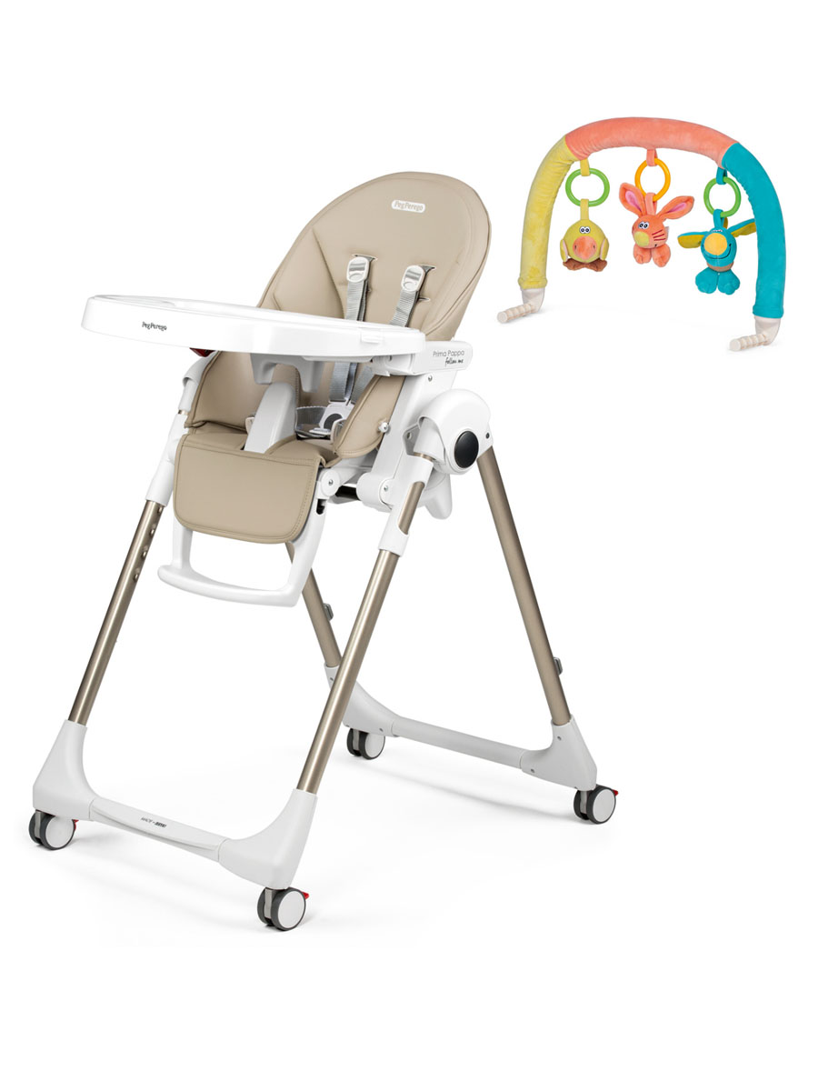 Стул для кормления Peg-Perego Prima Pappa Follow Me + дуга с игрушками