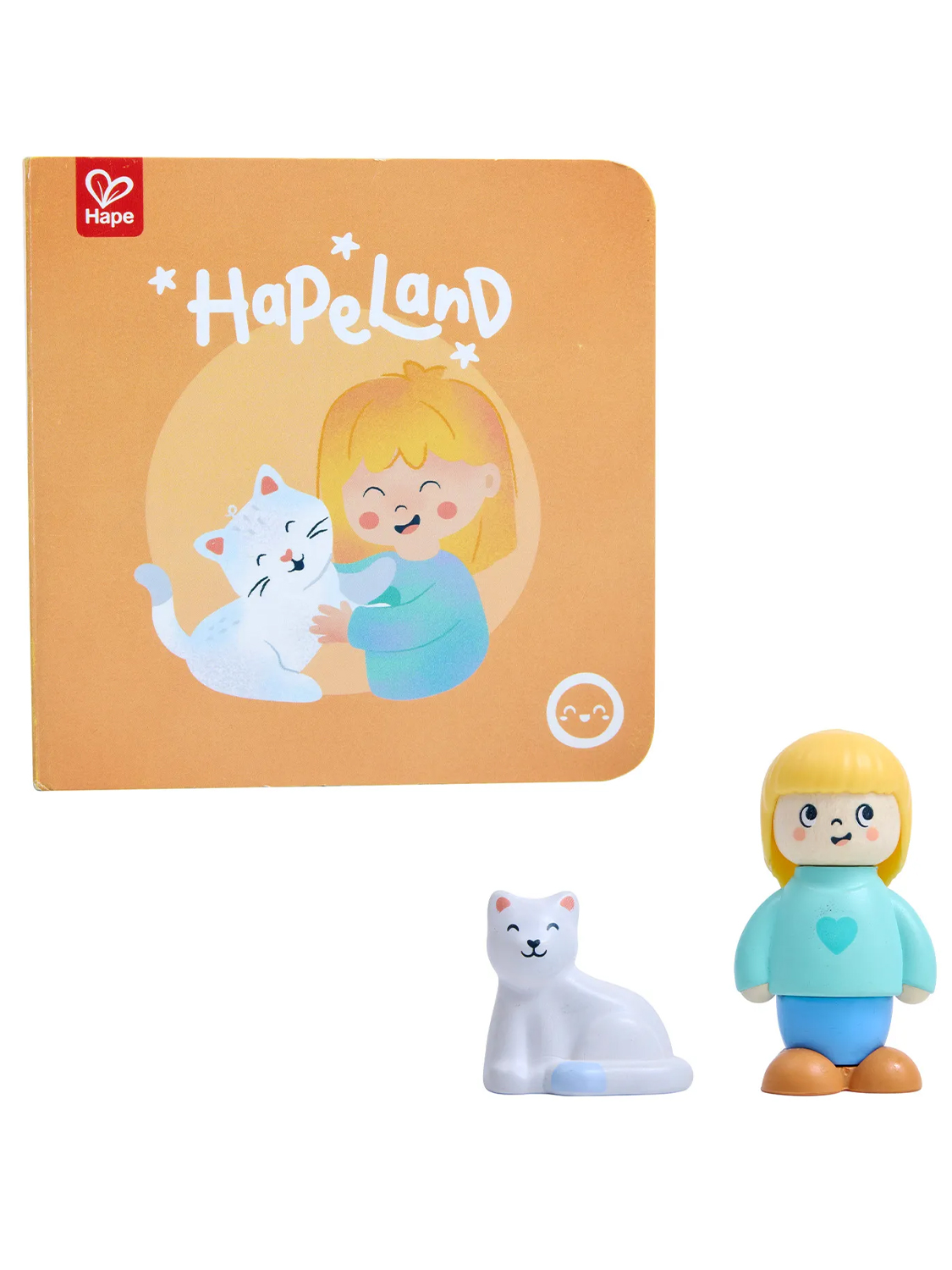 Набор игровой HAPE «Девочка и кошка» (детская иллюстрированная книга Hape Land) E3430_HP