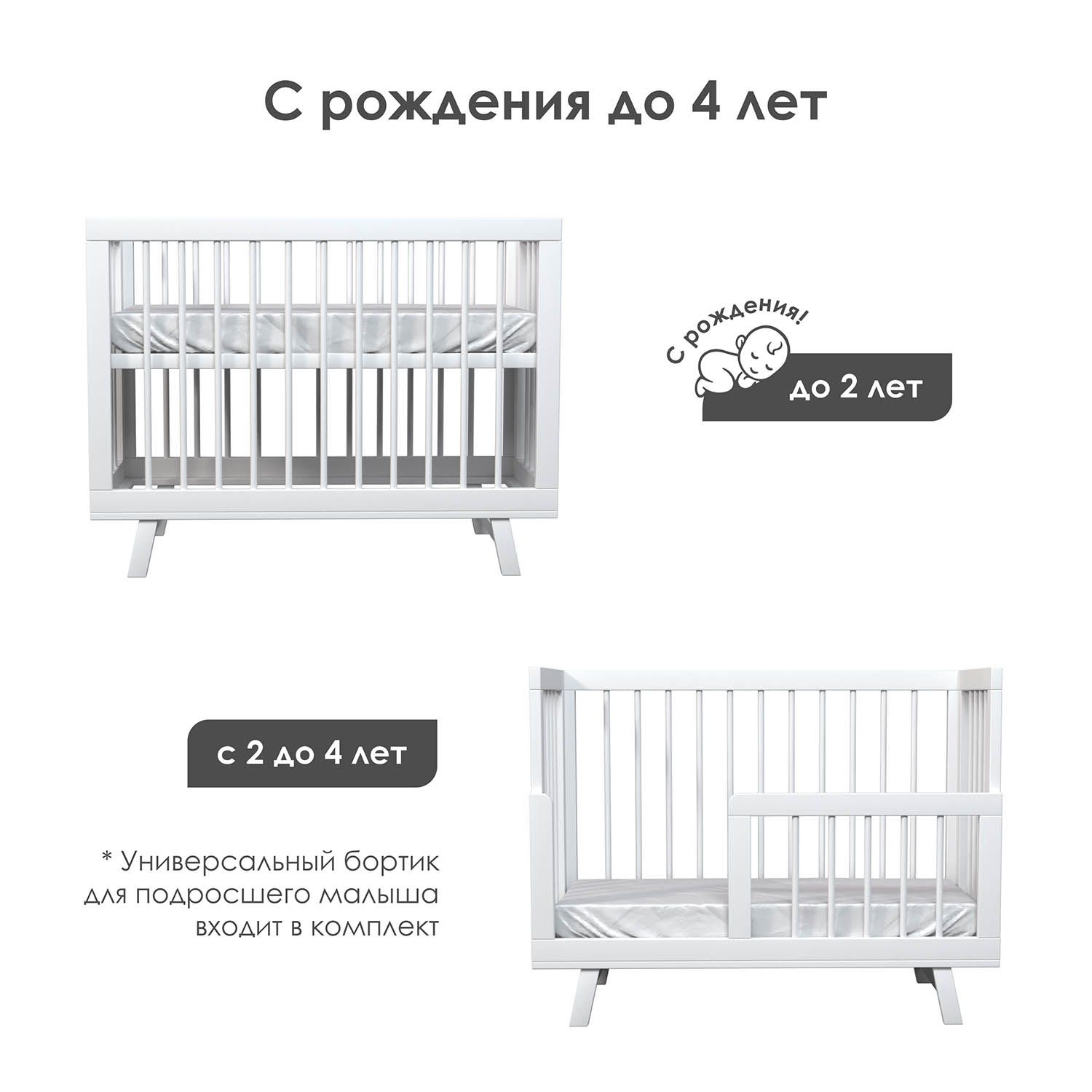 Кроватка 120x60 Lillaland Lilla Aria