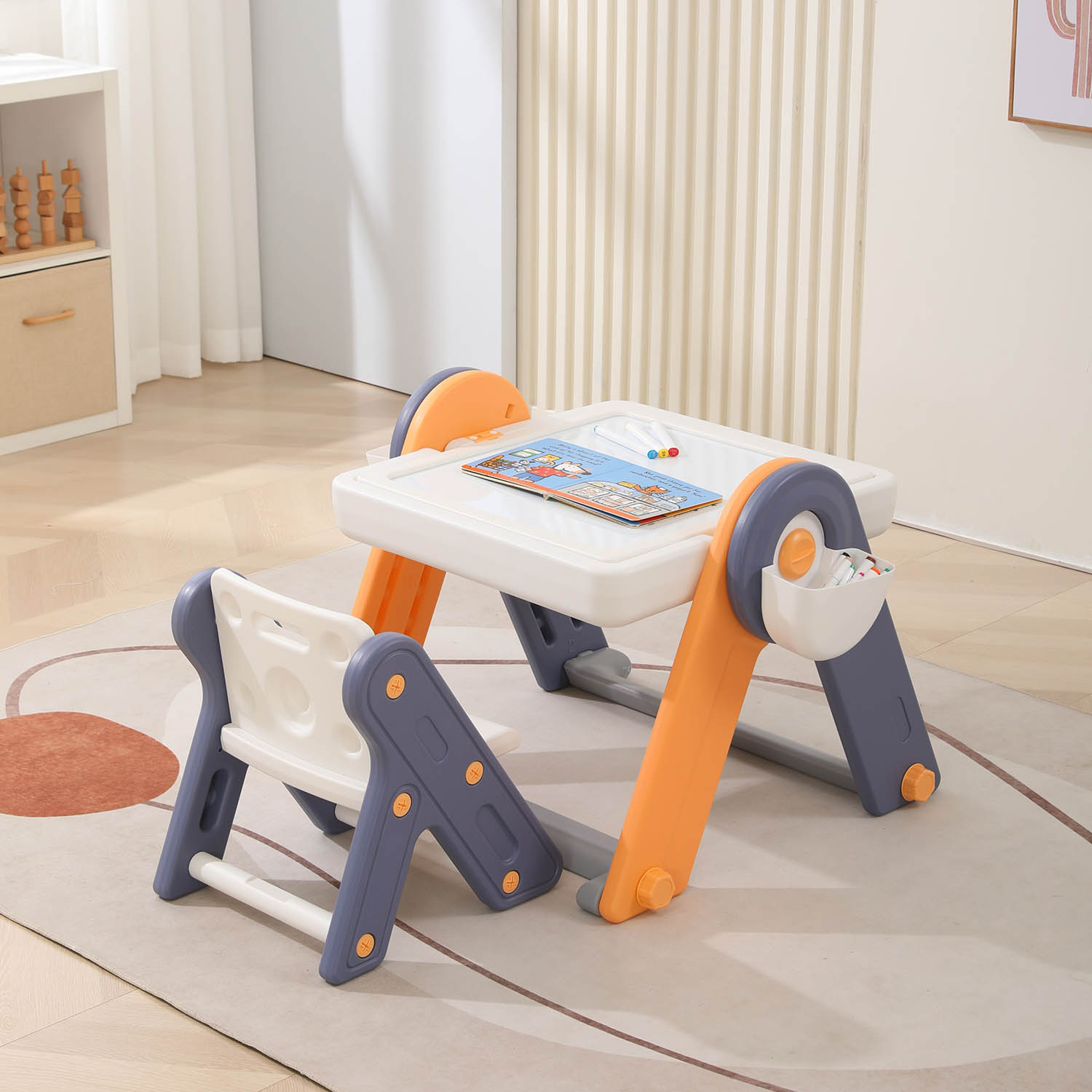 Стол со стульчиком 4 в 1 детский развивающий UNIX Kids Yellow PPT4IN1YEL