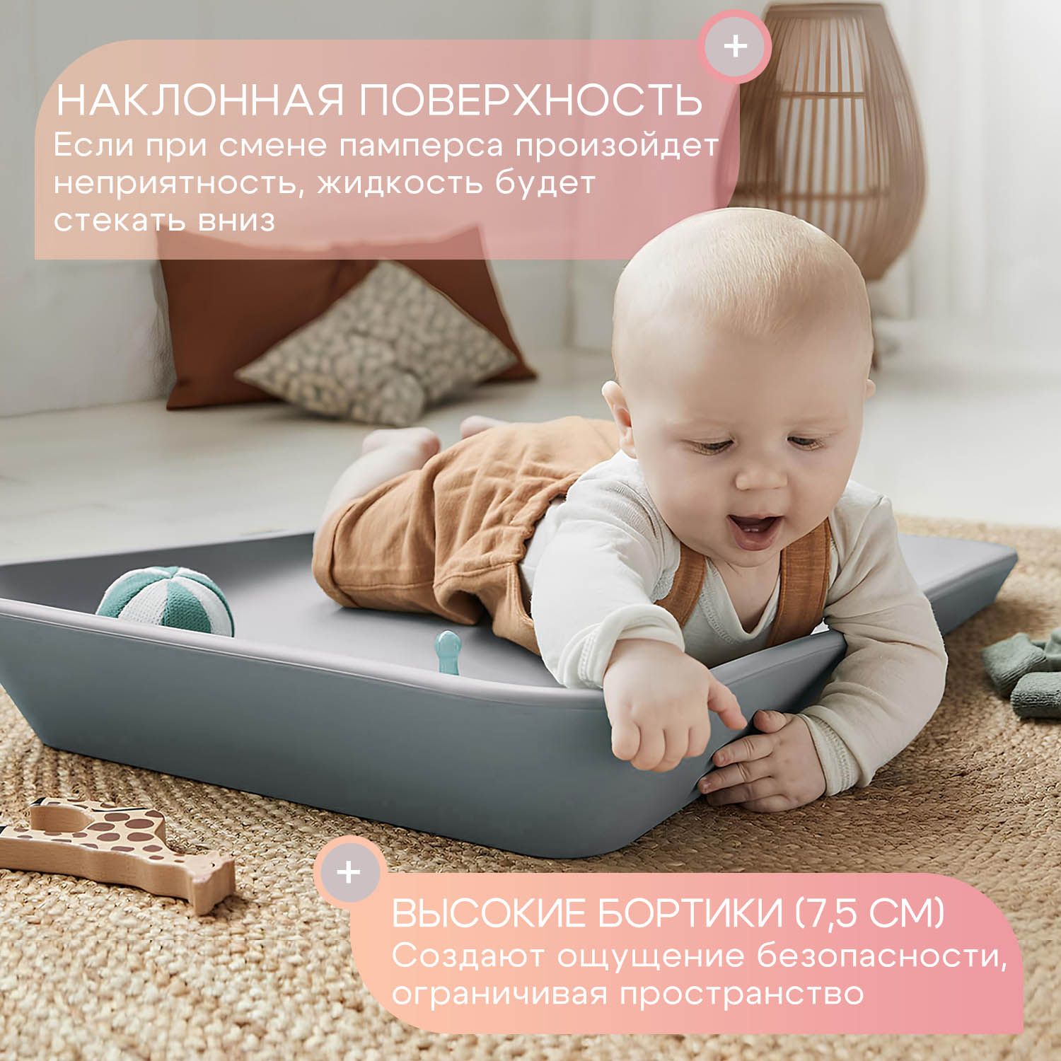 Инновационный пеленальный матрасик Nattou