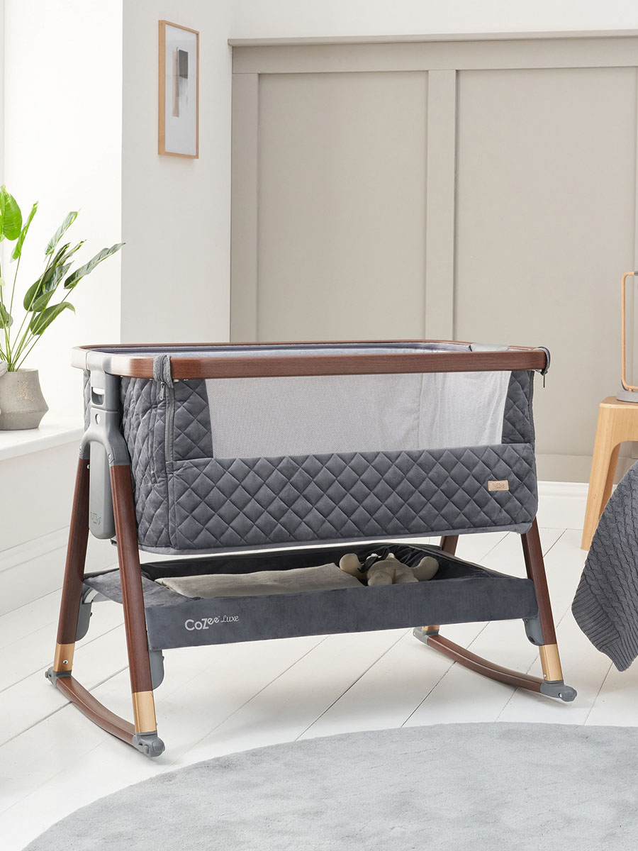 Колыбель Tutti Bambini CoZee Luxe Walnut/Slate с колесами 211208/6581   Качалка Walnut 211266/65