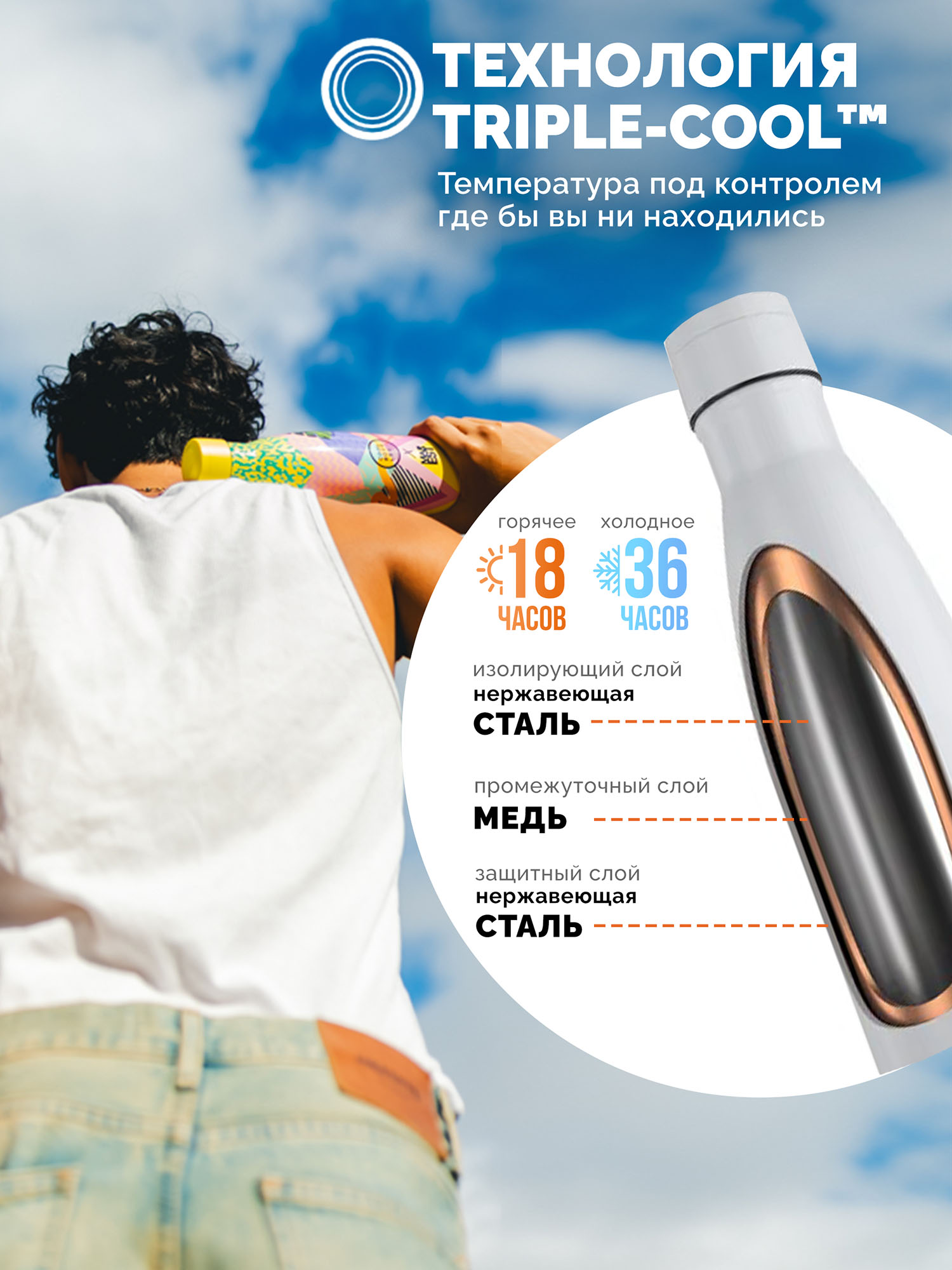 Термос–термобутылка Cool Bottles 500мл