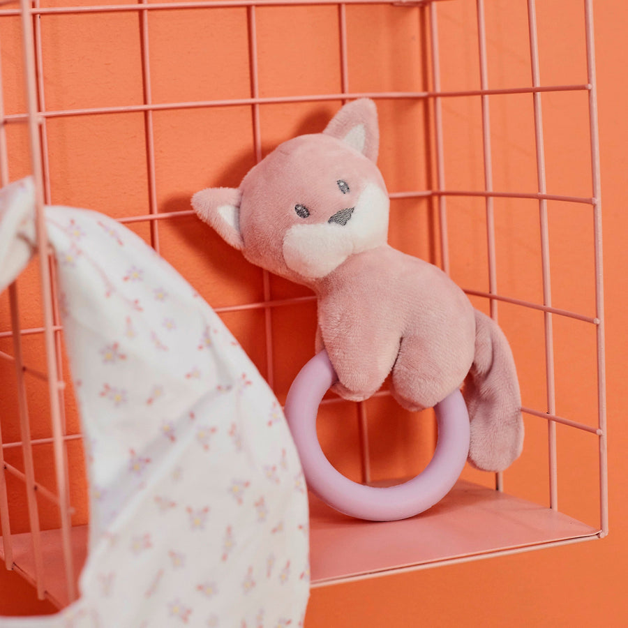Игрушка мягкая Nattou Rattle Alice & Pomme Лисичка с кольцом 485166