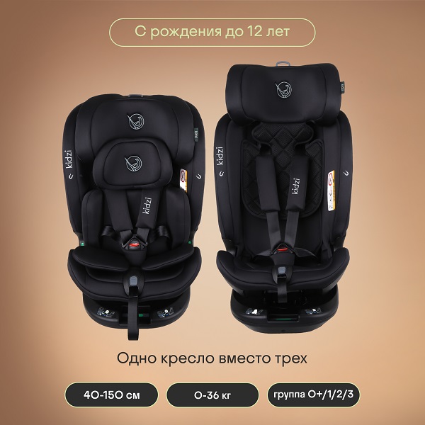 Автокресло 0+/1/2/3 KIDZI SPIN PLUS 360 i-SIZE