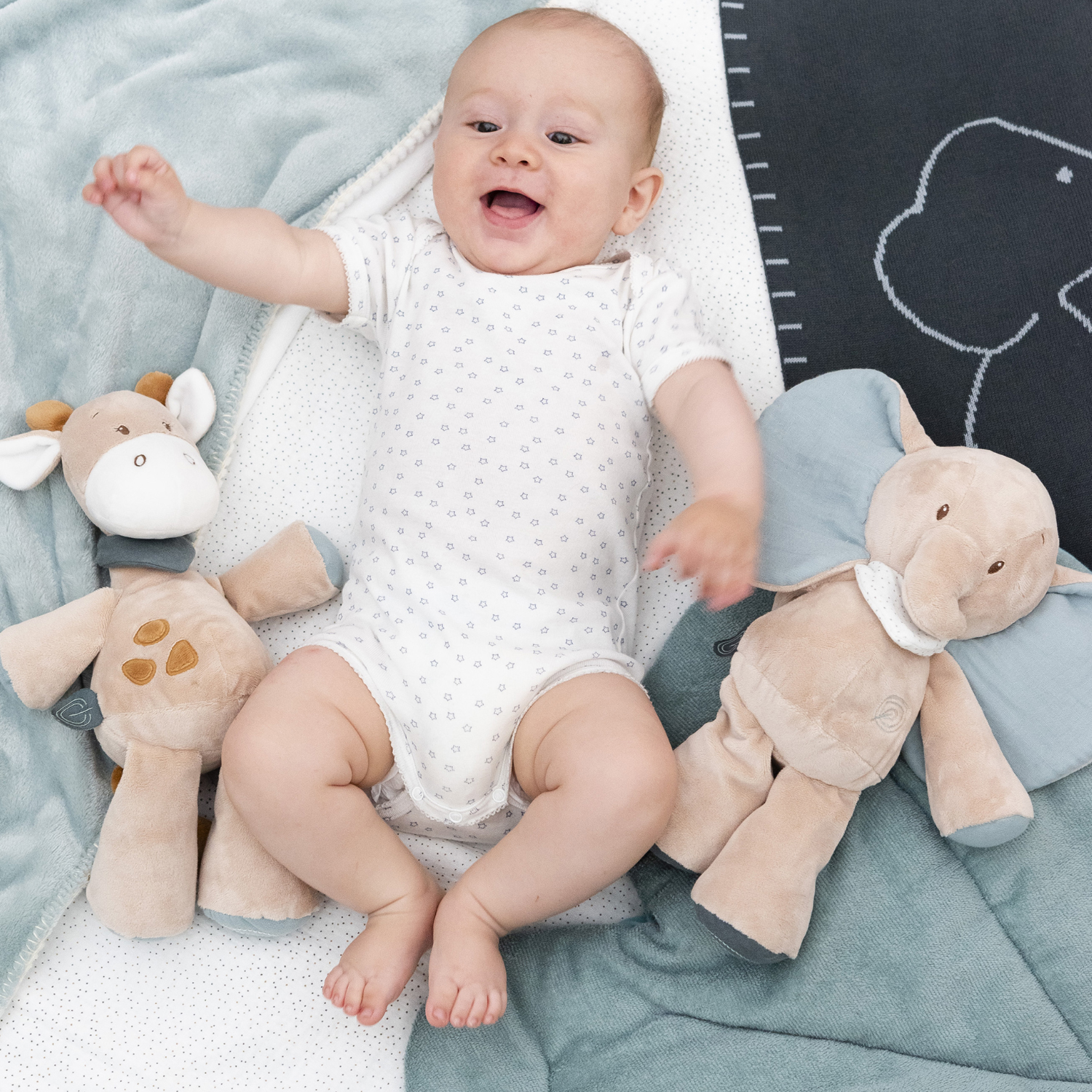 Игрушка мягкая Nattou Rattle звуковая