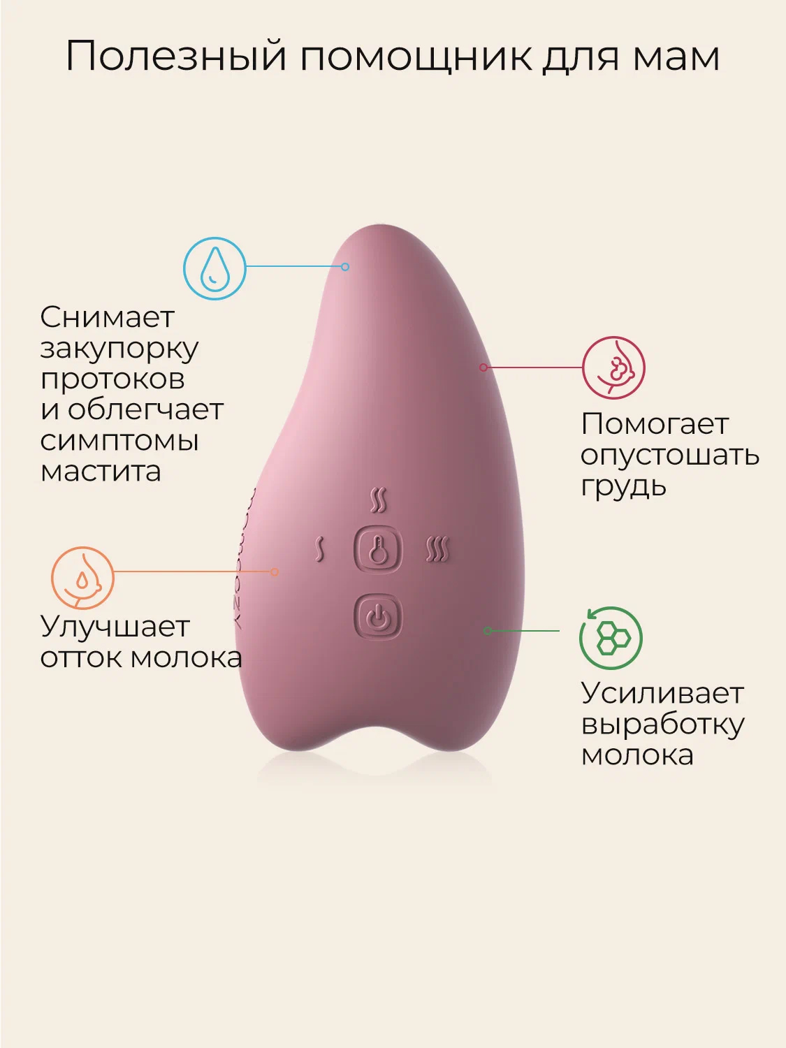 Лактомассажер Momcozy с подогревом и вибрацией A1 2 шт