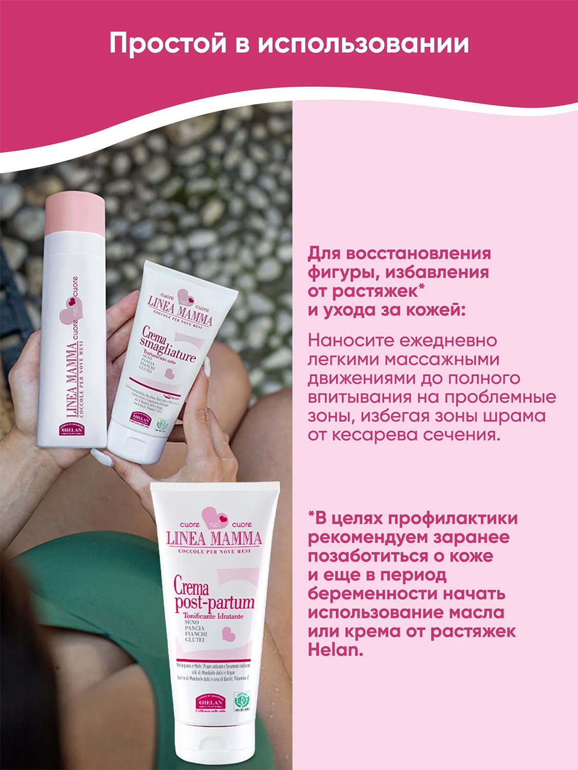 Крем HELAN Linea Mamma для восстановления фигуры после родов 150 мл