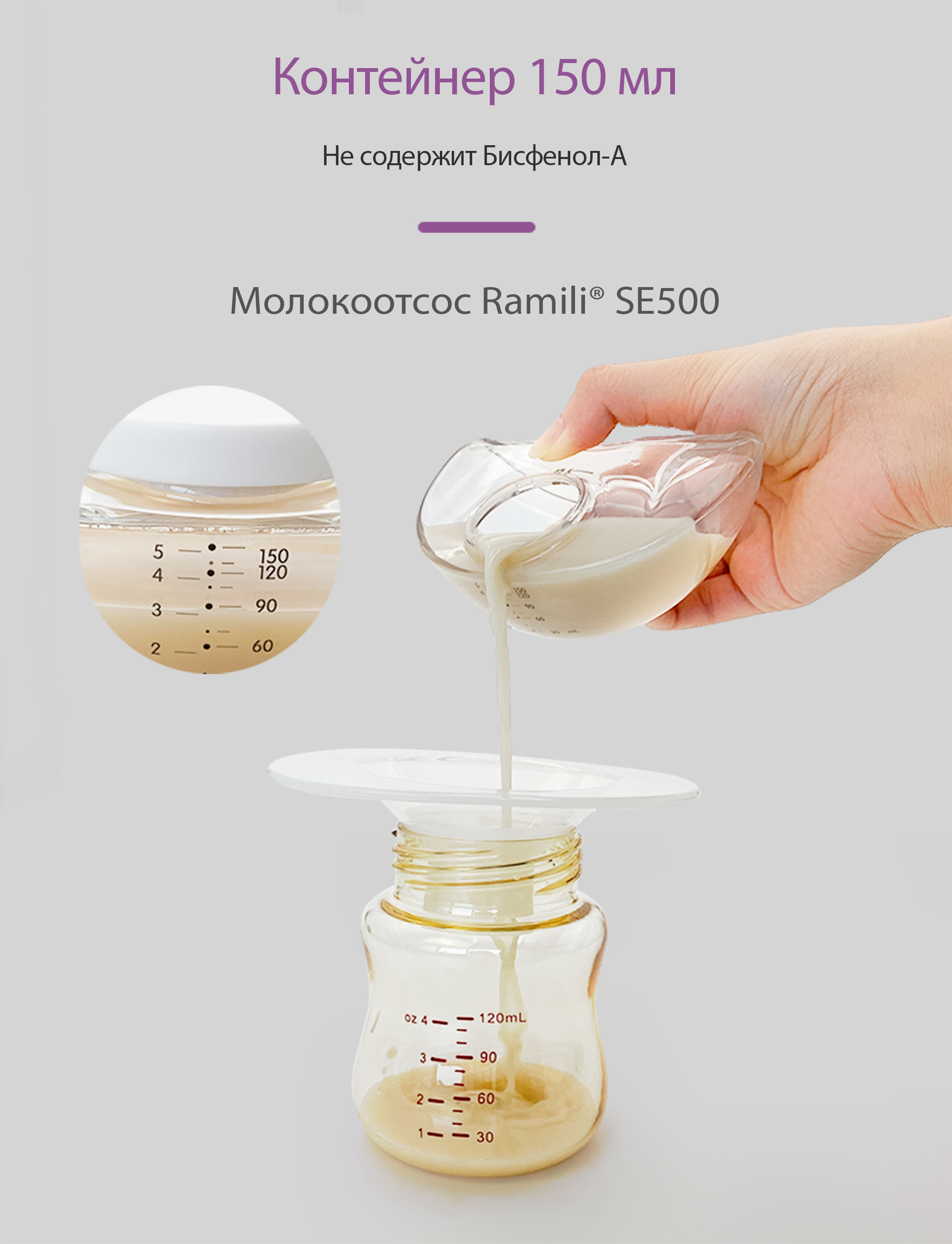Молокоотсос Ramili двухфазный электрический SE500