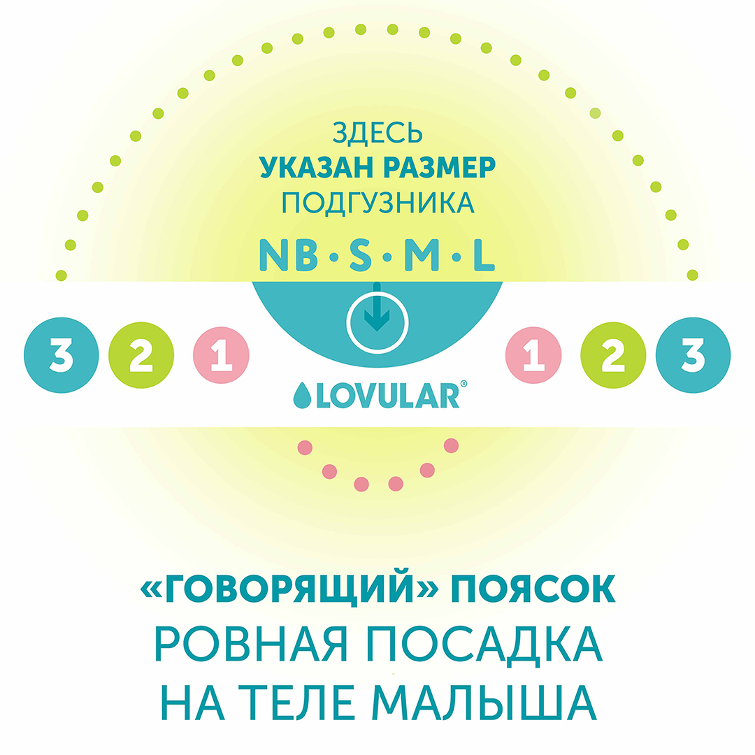 Подгузники Lovular Hot Wind S (4-8 кг) 62 шт/уп 429719