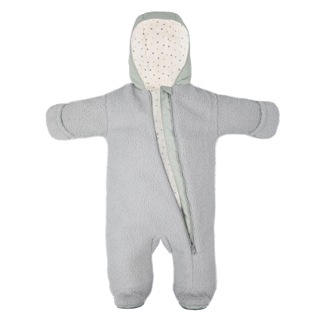 Комбинезон детский утепленный Mansita Teddy цвет фисташково-серый