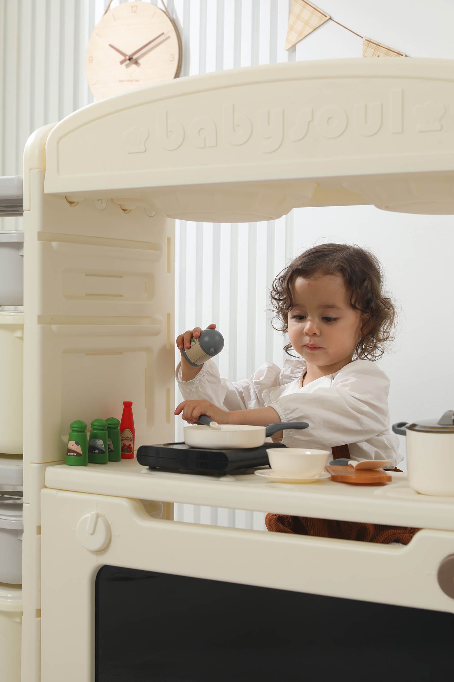 Кухня детская UNIX Kids Cook & Store 8 Grey PKTNC&S8GRY 48 элементов