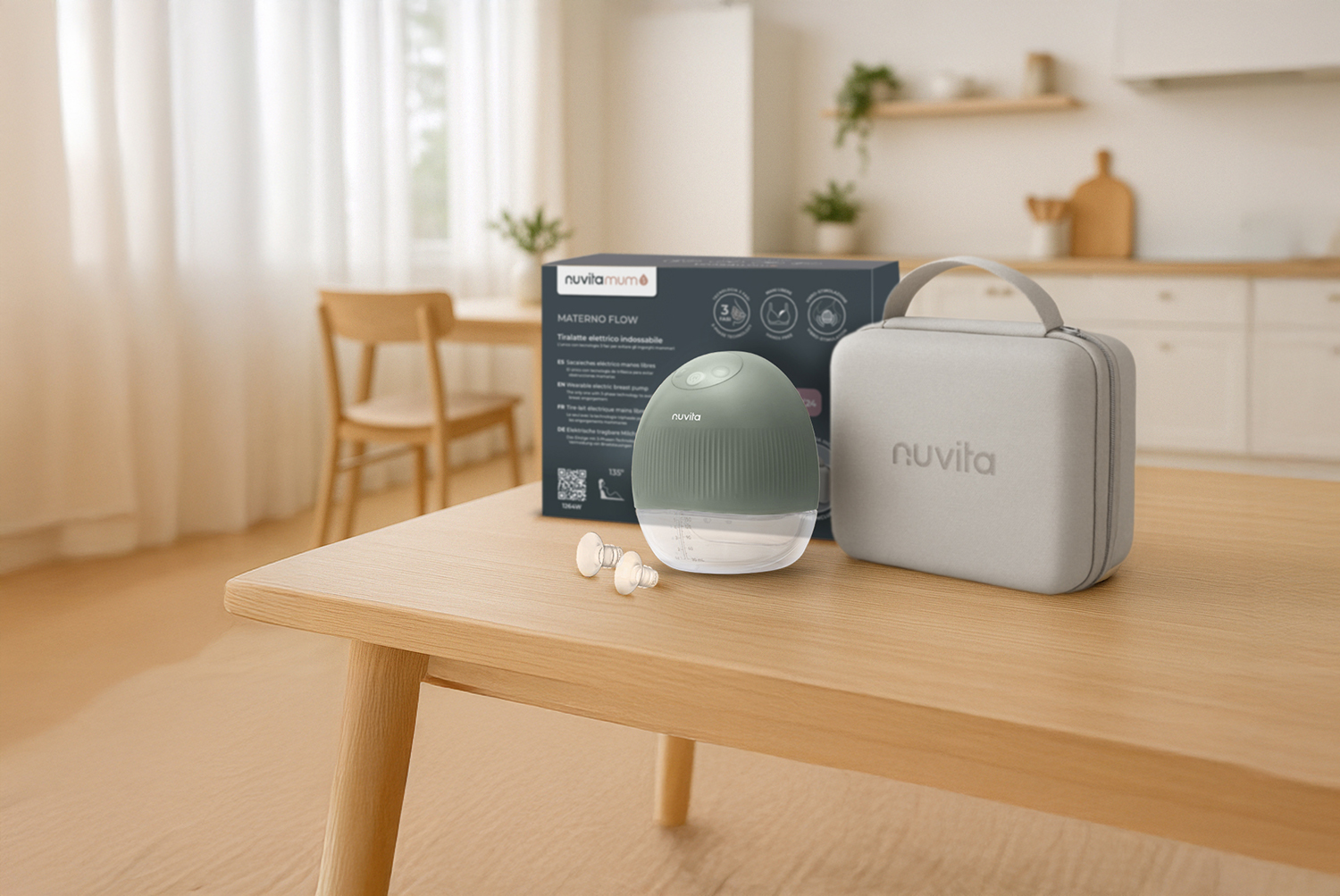Молокоотсос Nuvita трехфазный портативный электрический одинарный 1264W Materno Flow