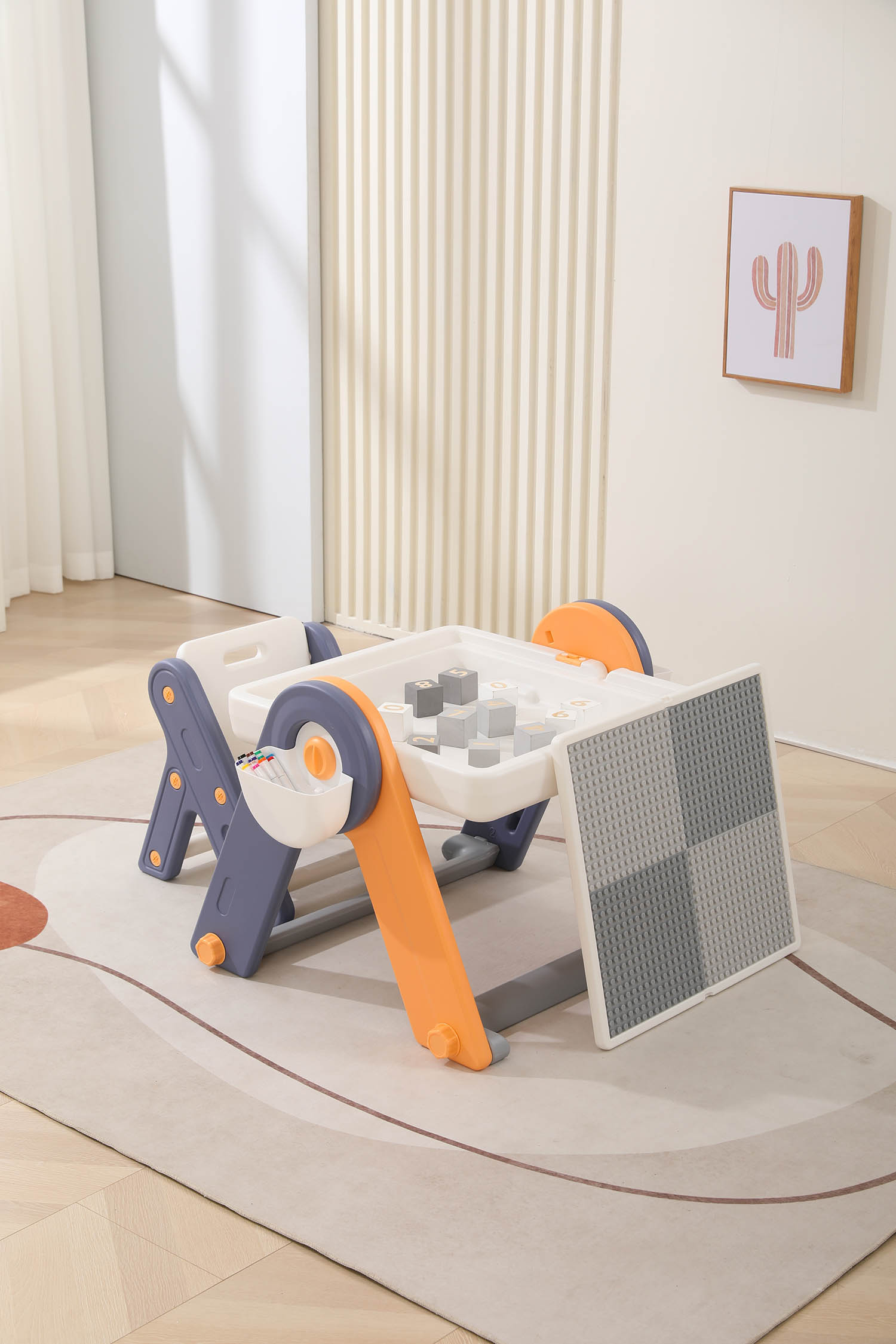 Стол со стульчиком 4 в 1 детский развивающий UNIX Kids Yellow PPT4IN1YEL